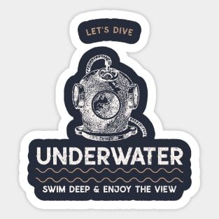 Let's dive underwater swim deep and enjoy the view Sticker